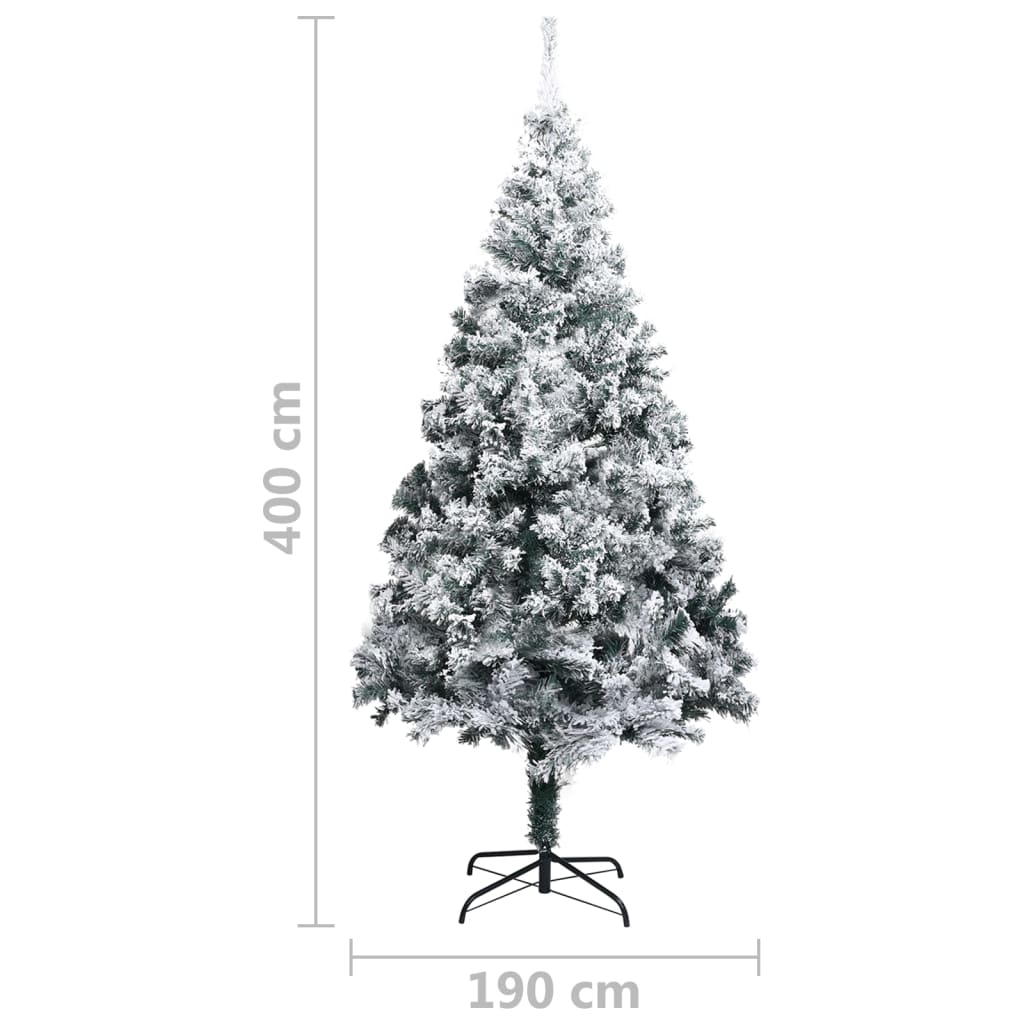 Artificial christmas tree with powder snow 400 cm pvc green - 400 x 190 cm, 1 - number 8.