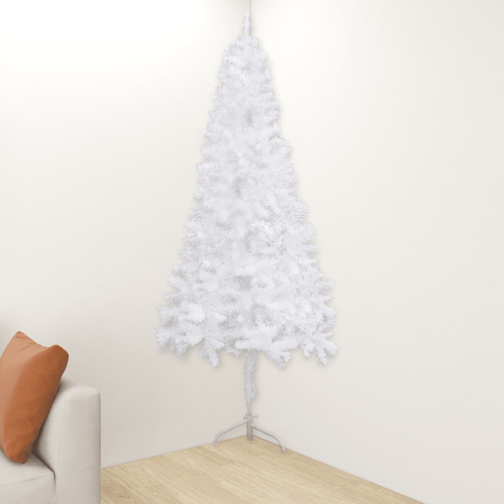 Artificial christmas tree for corner 240 cm pvc - white, 240 x 85 cm, 1 - number 1.