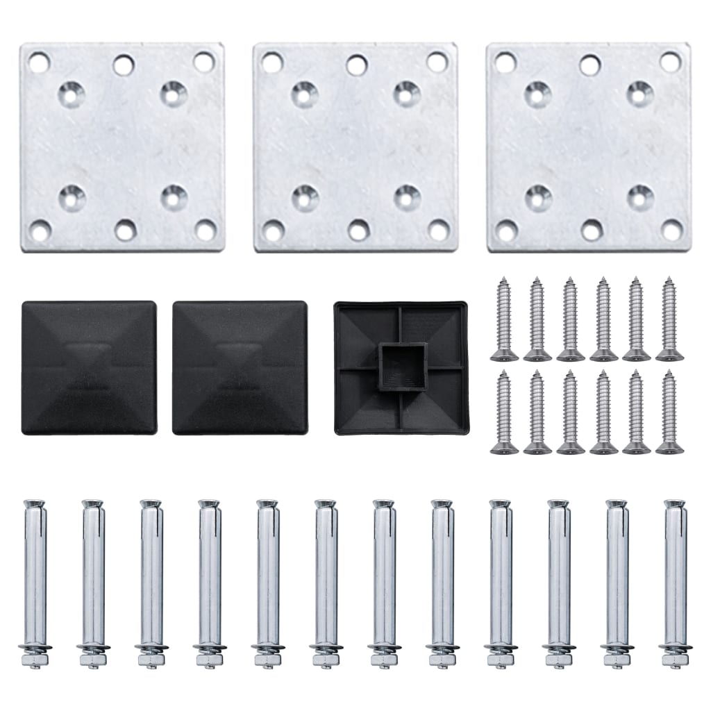 Ensemble de panneaux de clôture 353x146 cm wpc - gray, 1, ooo 1 - number 9.