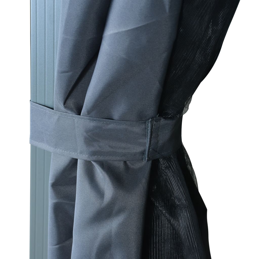 Paviljon sa zastorom + led svjetleći lanci aluminij siva - antracit siva, 400 x 300 cm, 1 - number 11.