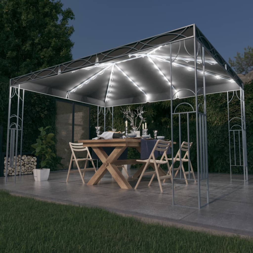 Padiglione con catene luminose a led - grigio antracite, 400 x 300 cm - number 1.
