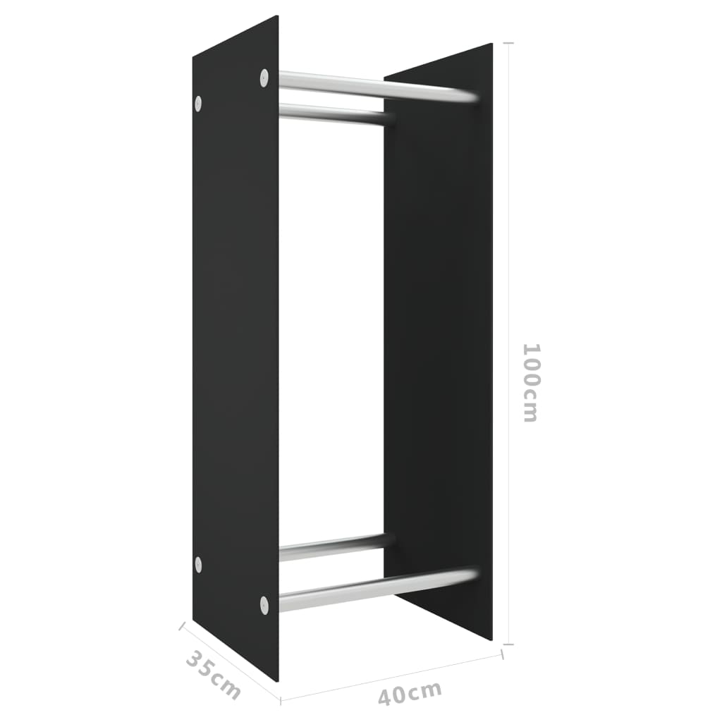 Firewood rack tempered glass - black, 40 x 35 x 100 cm - number 5.