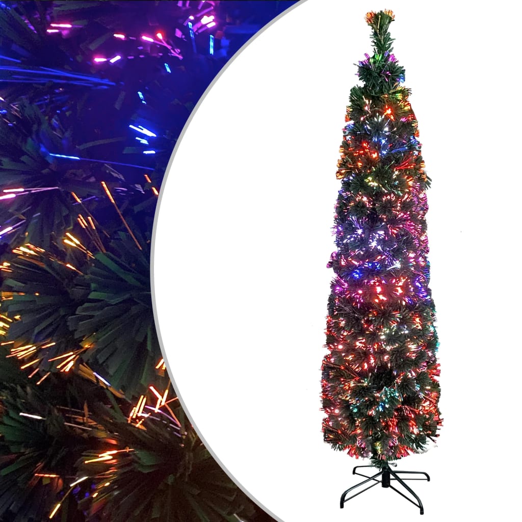 Artificial narrow christmas tree with christmas tree base 240 cm fiber optic - 240 x 61 cm, 1 - number 1.