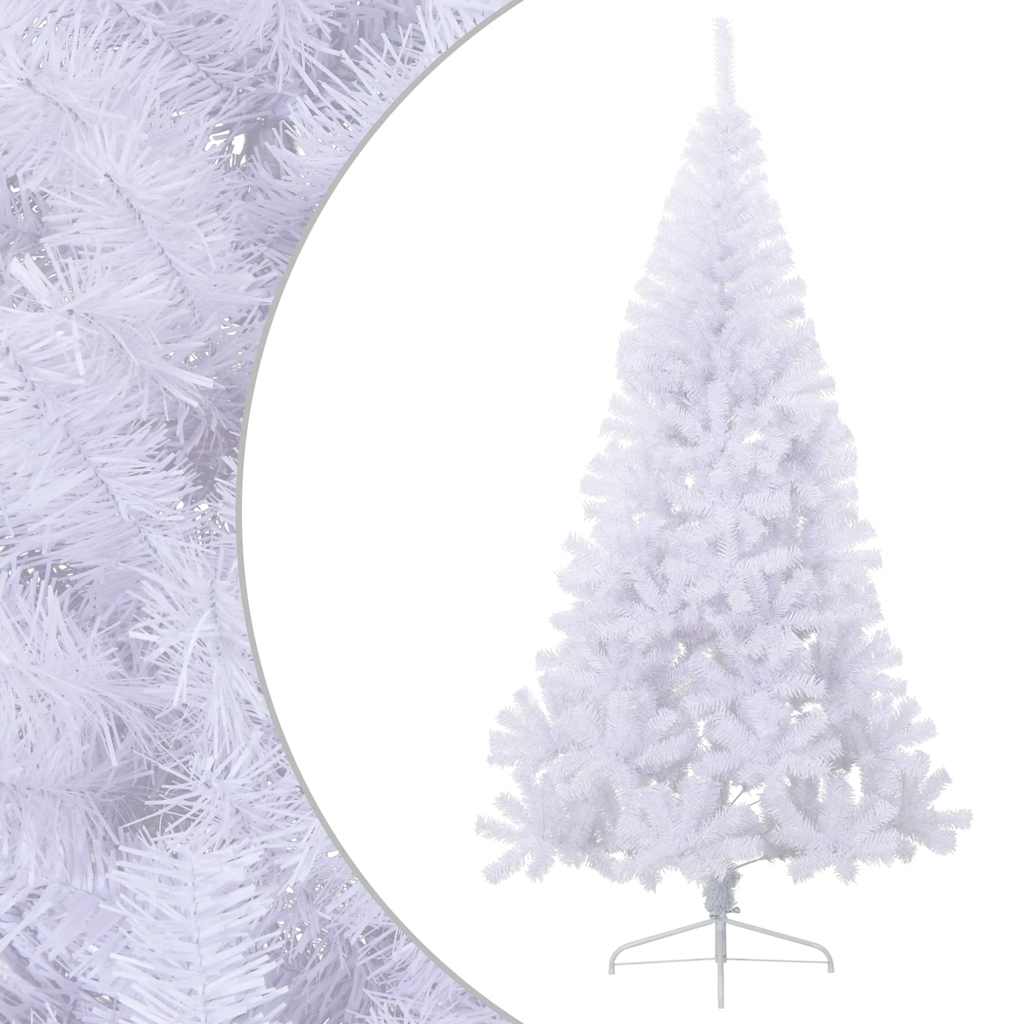 Artificial half christmas tree with christmas tree foot 180 cm pvc - white, 180 x 115 cm, 1, x - number 1.