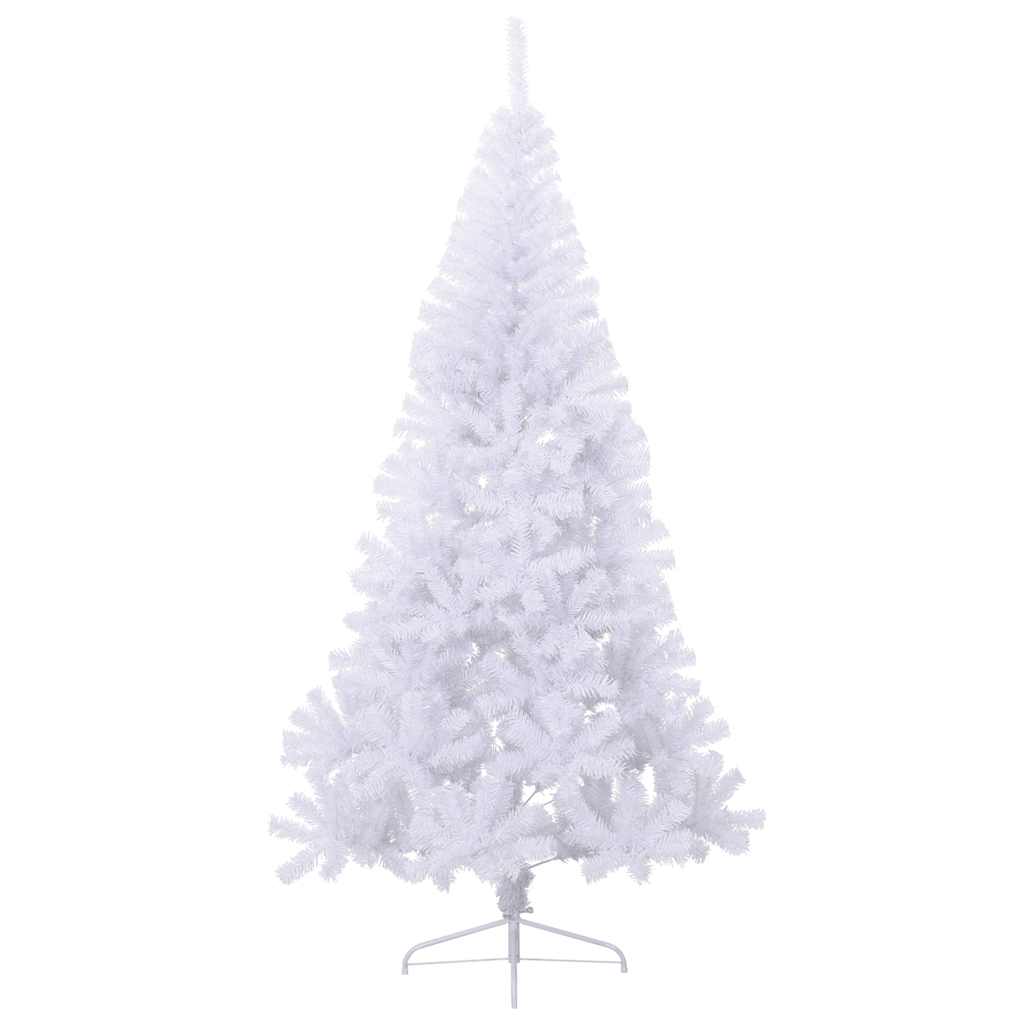 Half de noël artificiel avec arbre de noël pied 180 cm pvc - blanc, 180 x 115 cm, 1, x - number 3.