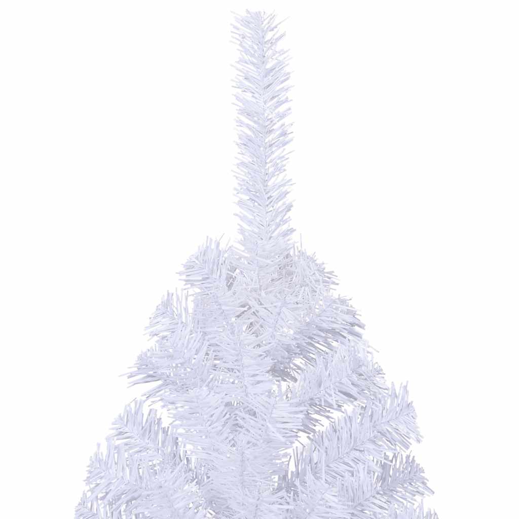 Half de noël artificiel avec arbre de noël pied 180 cm pvc - blanc, 180 x 115 cm, 1, x - number 6.