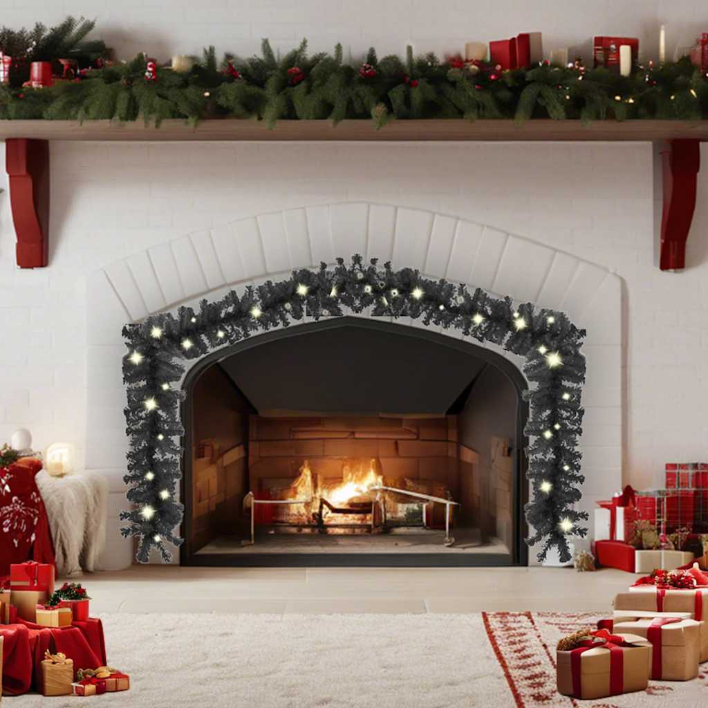 Christmas garland with led lights - black, 20 m, 1 - number 2.