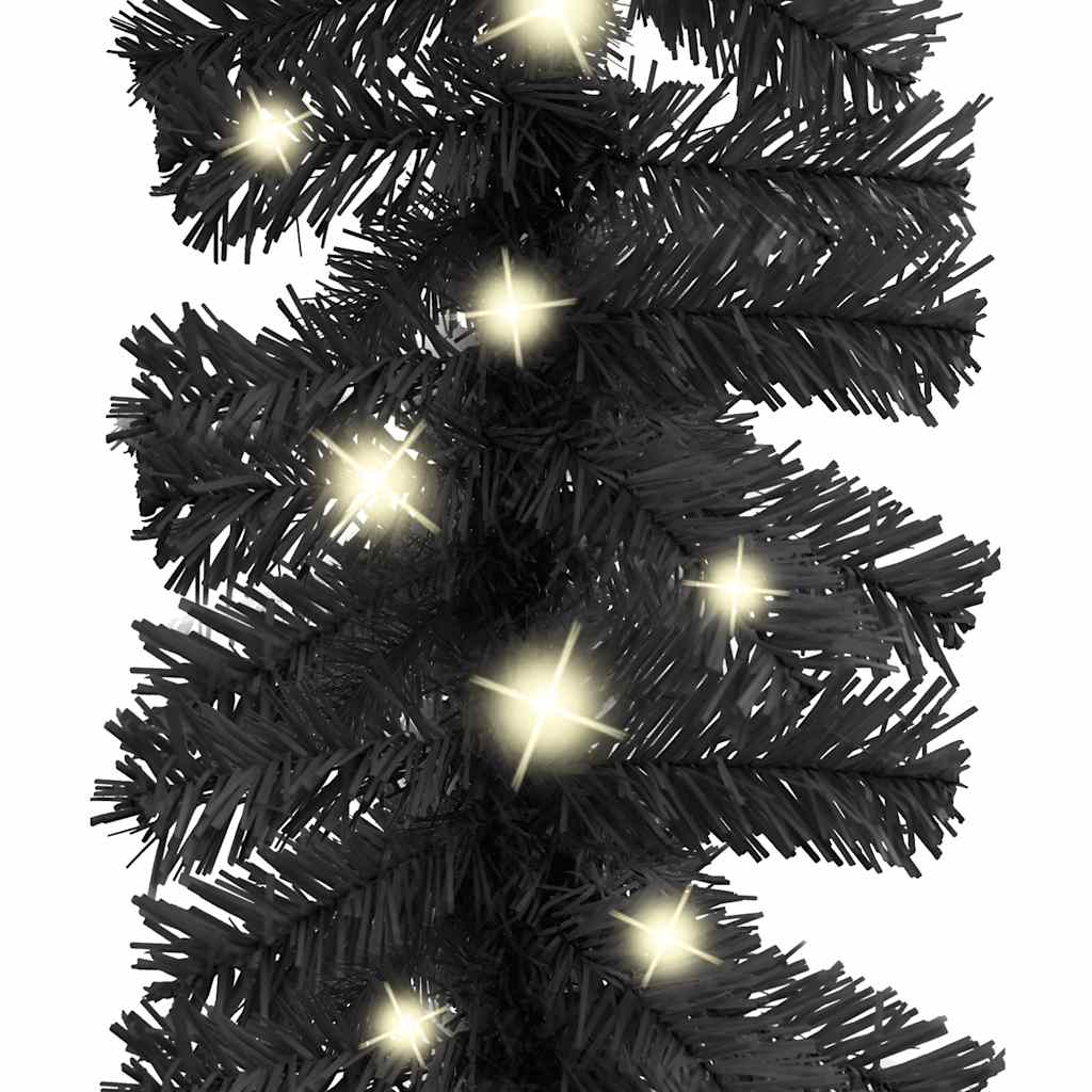 Christmas garland with led lights - black, 20 m, 1 - number 5.