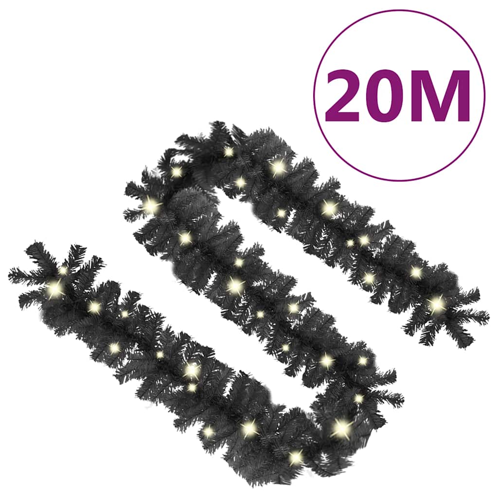 Christmas garland with led lights - black, 20 m, 1 - number 8.