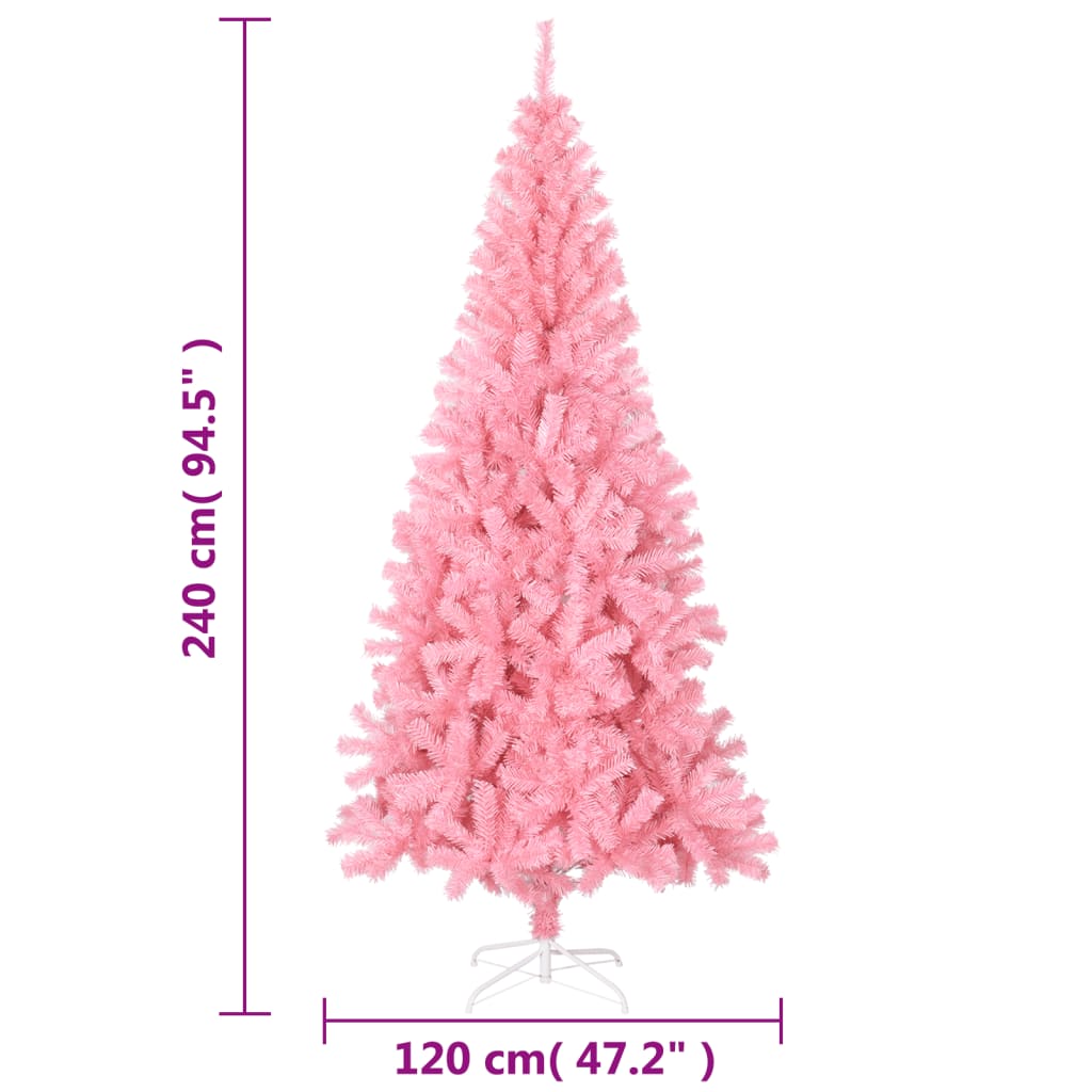 Artificial christmas tree with christmas tree base 240 cm pvc - pink, 240 x 120 cm, 1 - number 6.