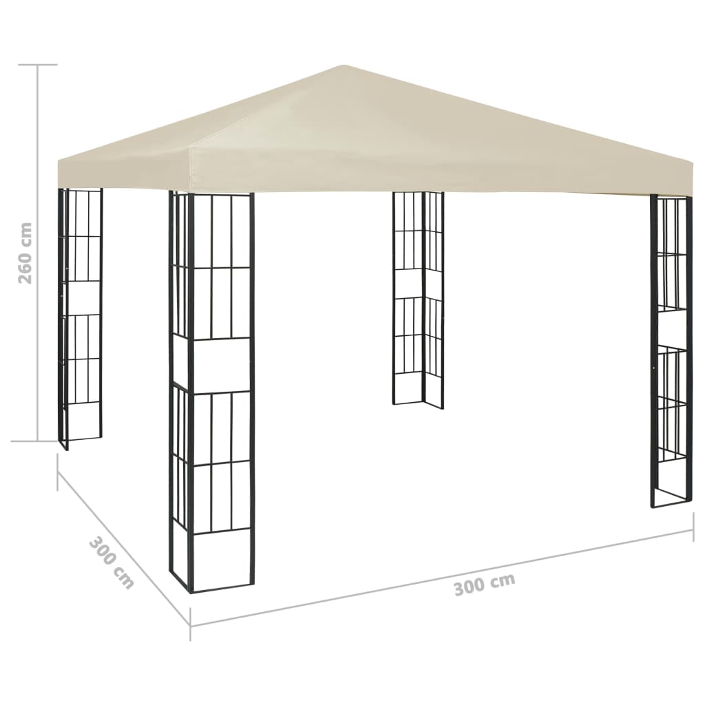 Pavilion with led string lights cream - cream, 3 x 3 m, 1 - number 11.