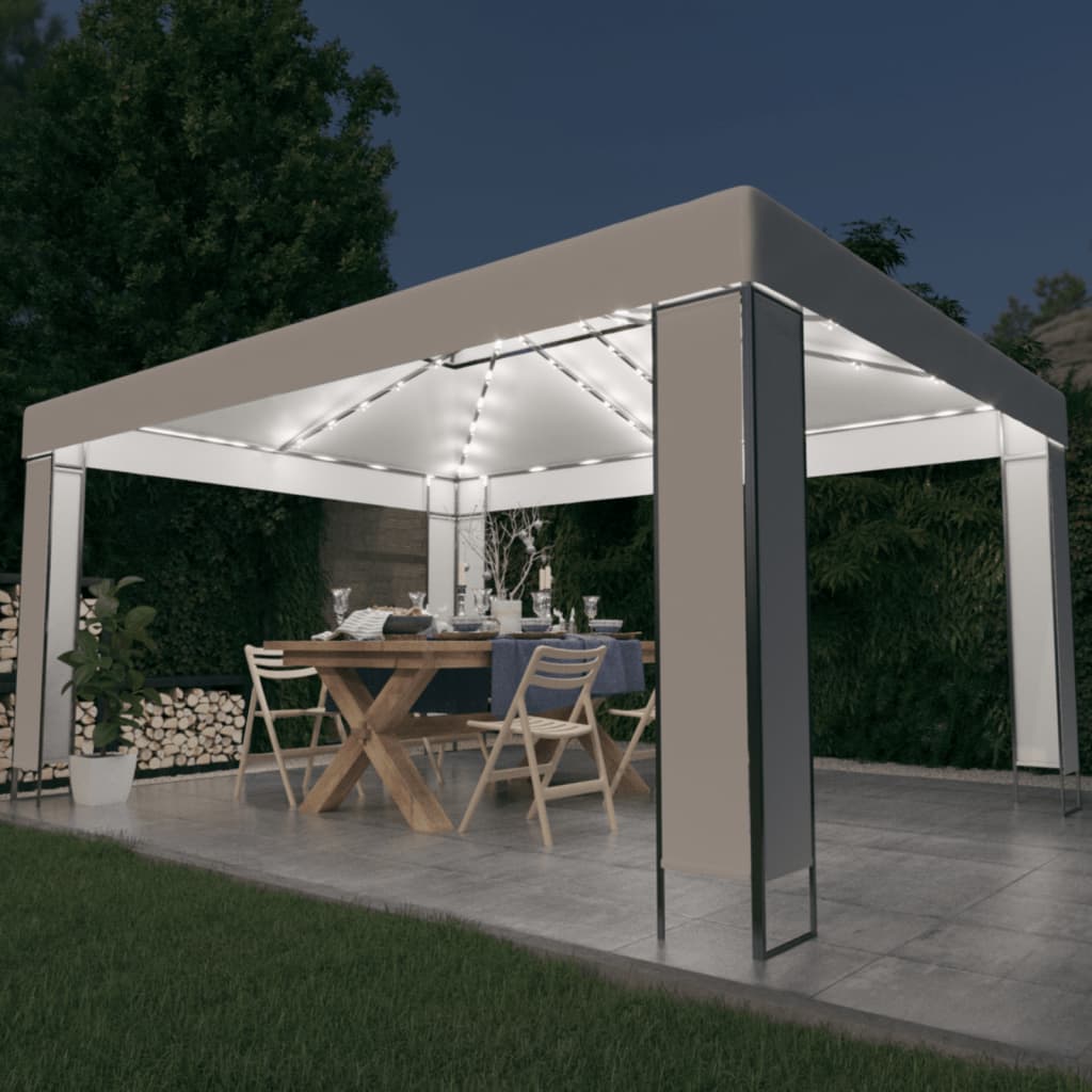 Pavillon med led-lyskæder 3x4 m hvid - number 1.