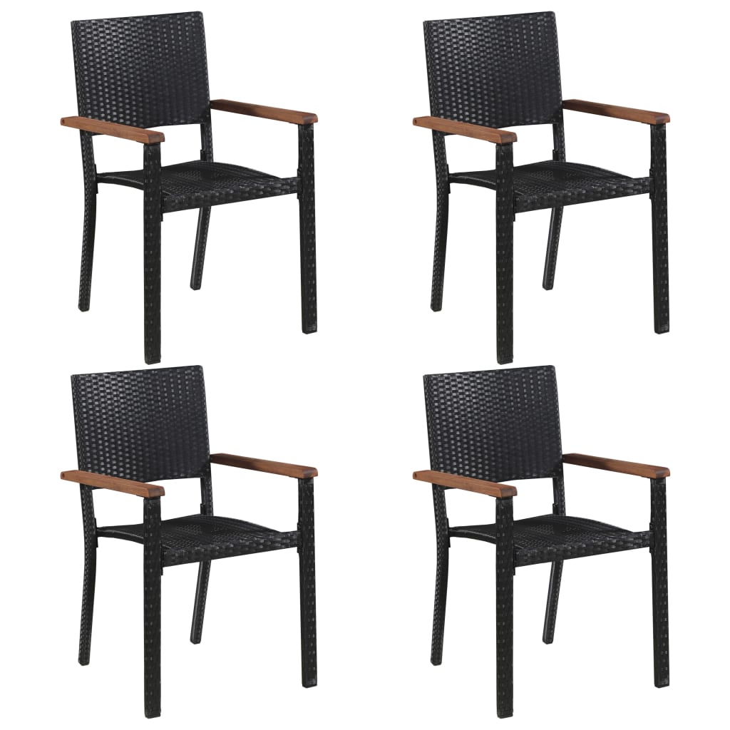 Dining table set for the garden 5 parts - black, 4 - number 5.