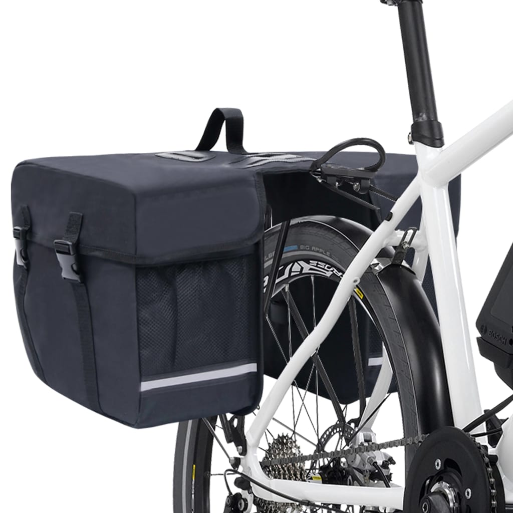 Dobbelt cykeltaske til bagagebærer vandtæt 35 l sort - 34 x 17 x 30 cm (l x b x h) - number 7.