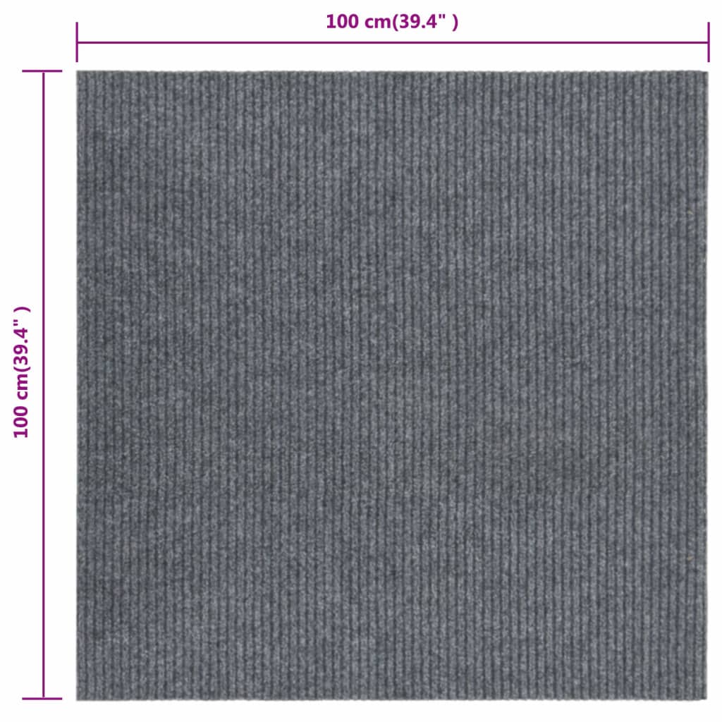 Tapis de sol 100x100 cm gris - number 7.