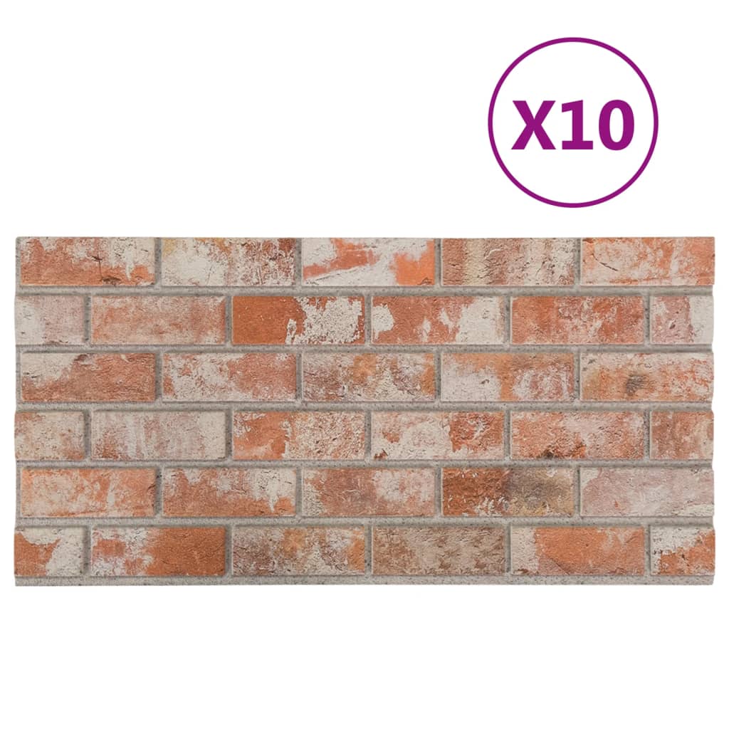 3d-vægpaneler stk. eps murstensdesign rød - orange, 10 - number 3.