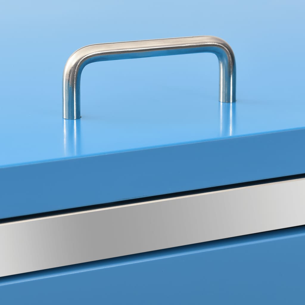 Poubelle double dissimulée 138x77,5x112,5 cm en acier inoxydable - bleu, 2 poubelles, 1 - number 10.