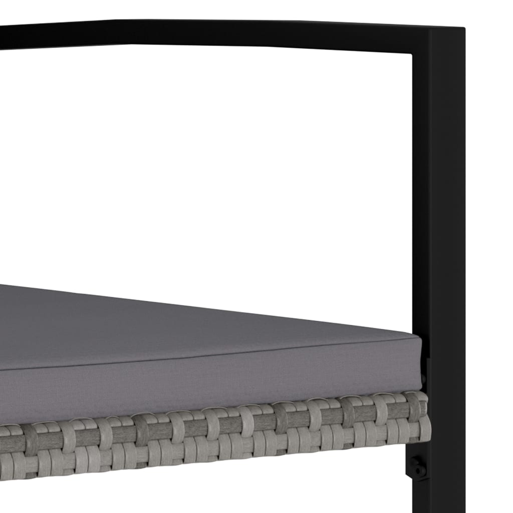 Hage spisebord sett 3 deler polyrattan - grå, 2 - number 10.