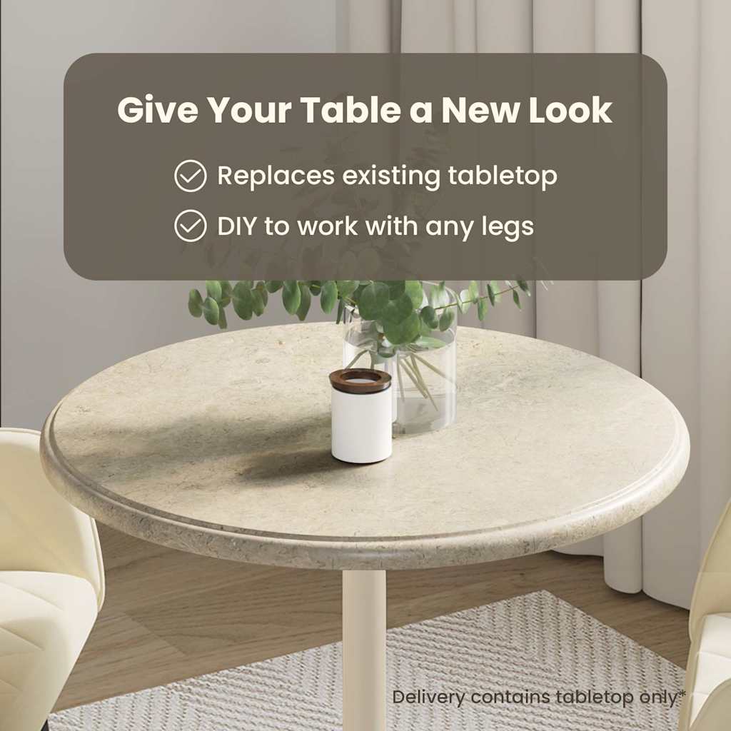 Bordplade ø60x2,5 cm marmor - grå, ø 60 x 2.5 cm, 1 - number 11.