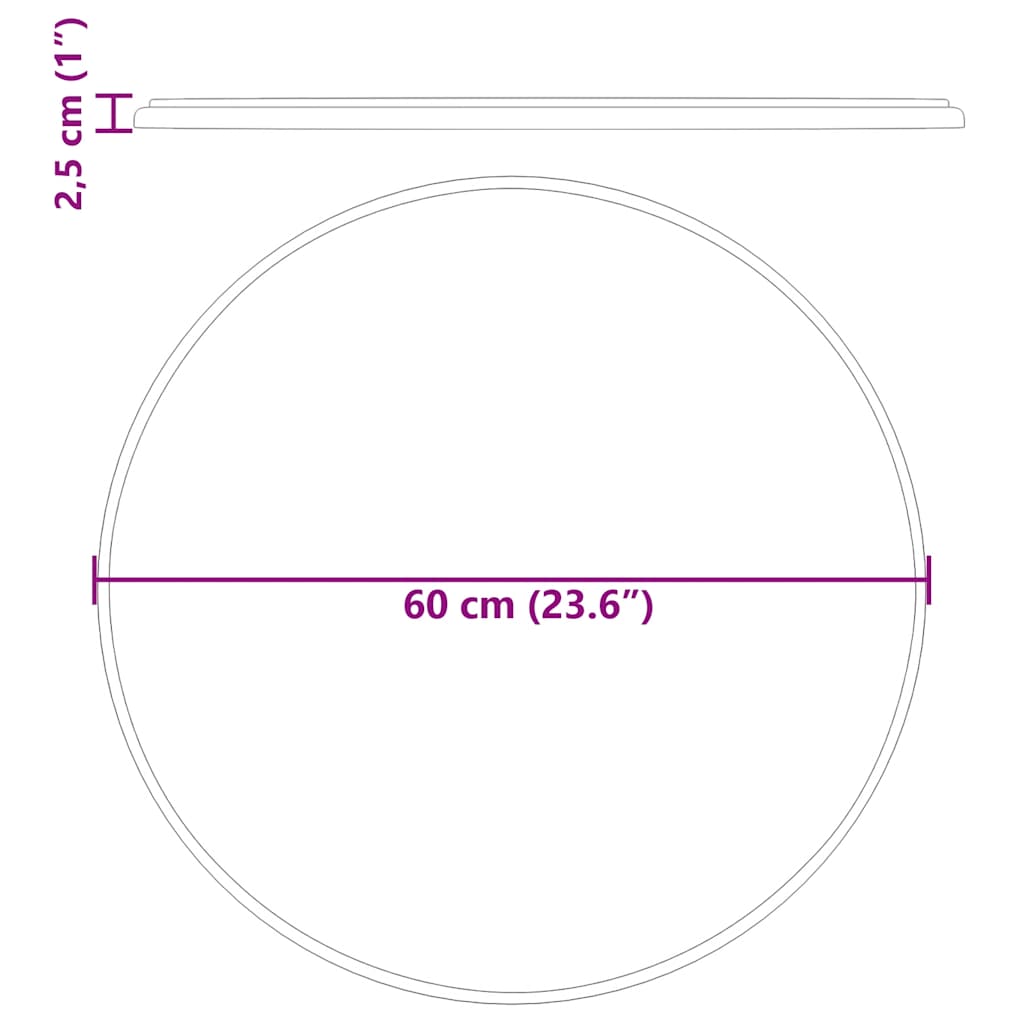 Bordplade ø60x2,5 cm marmor - grå, ø 60 x 2.5 cm, 1 - number 8.