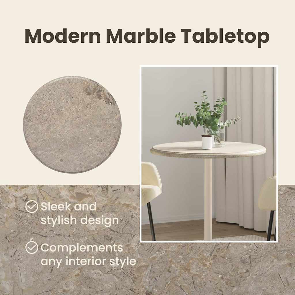 Bordplade ø60x2,5 cm marmor - grå, ø 60 x 2.5 cm, 1 - number 9.