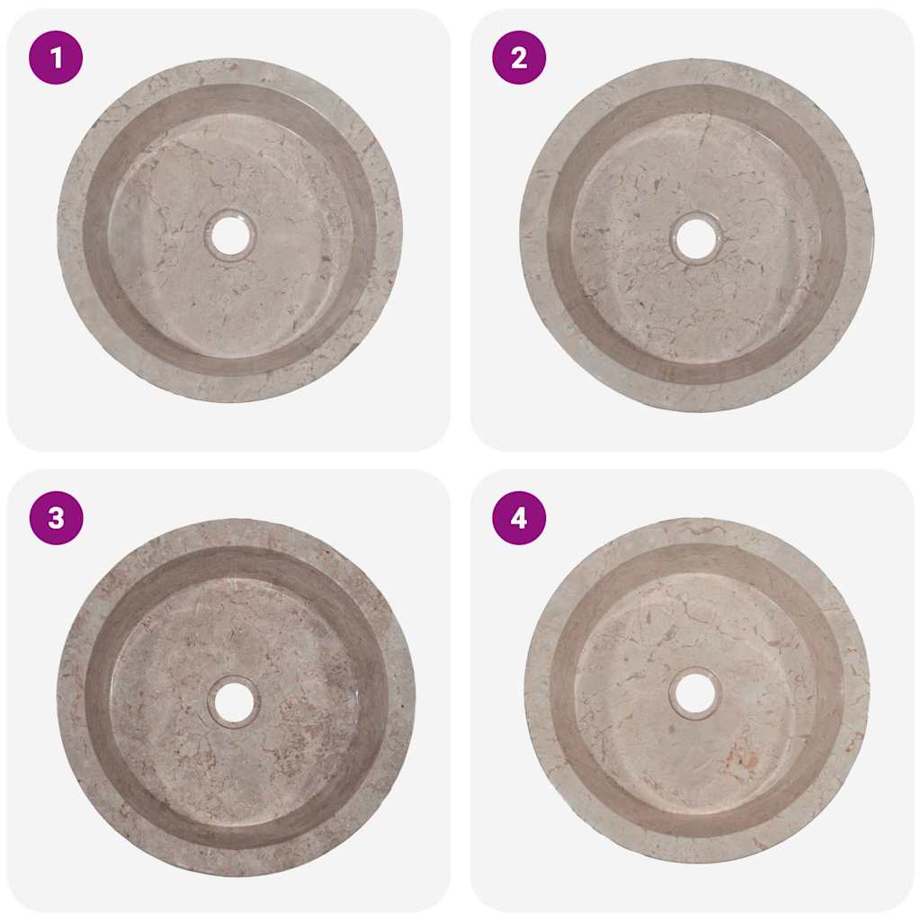 Håndvask ø40x15 cm marmor - grå-4 - number 7.