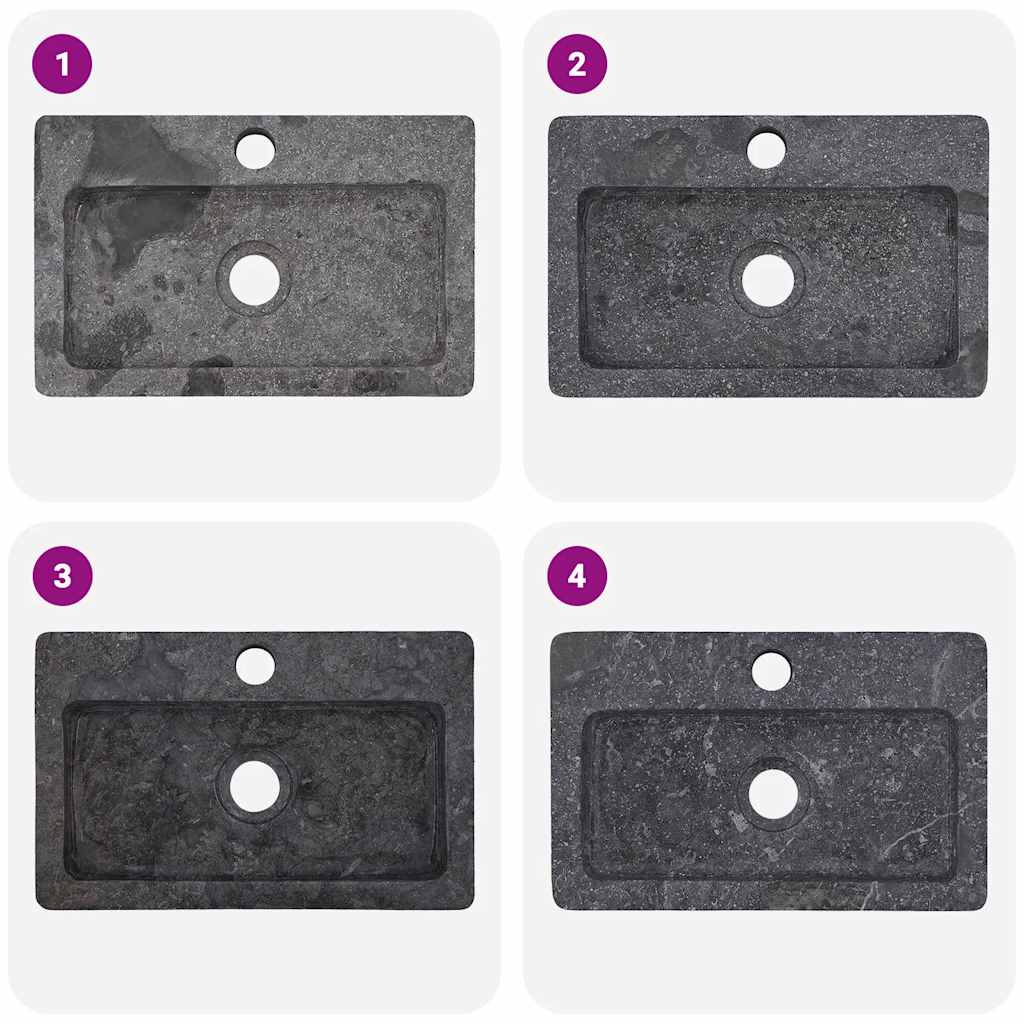 Vägghängt tvättställ 38x24x6,5 cm marmorgrå - number 4.