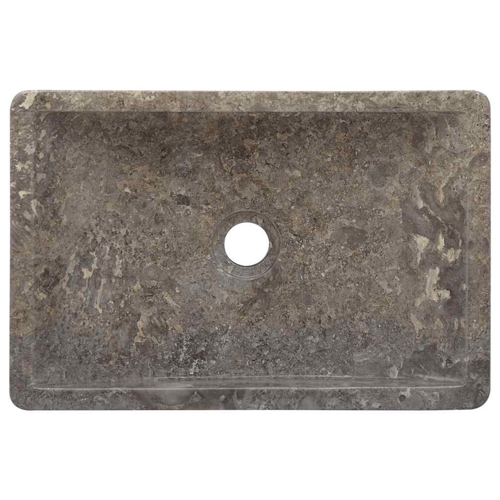 Vasque 45x30x12 cm marbre gris brillant - number 7.