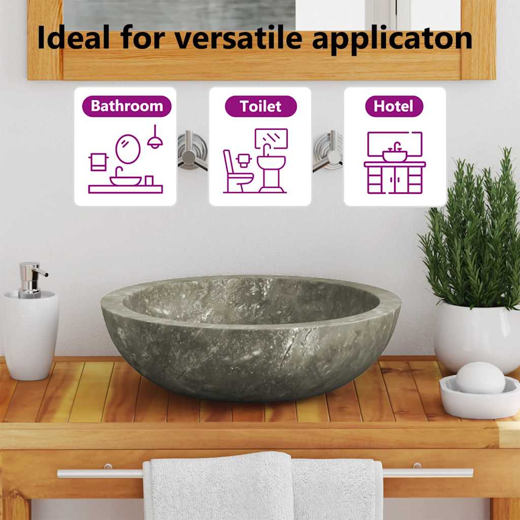 Vasque ø40x12 cm marbre gris - number 10.