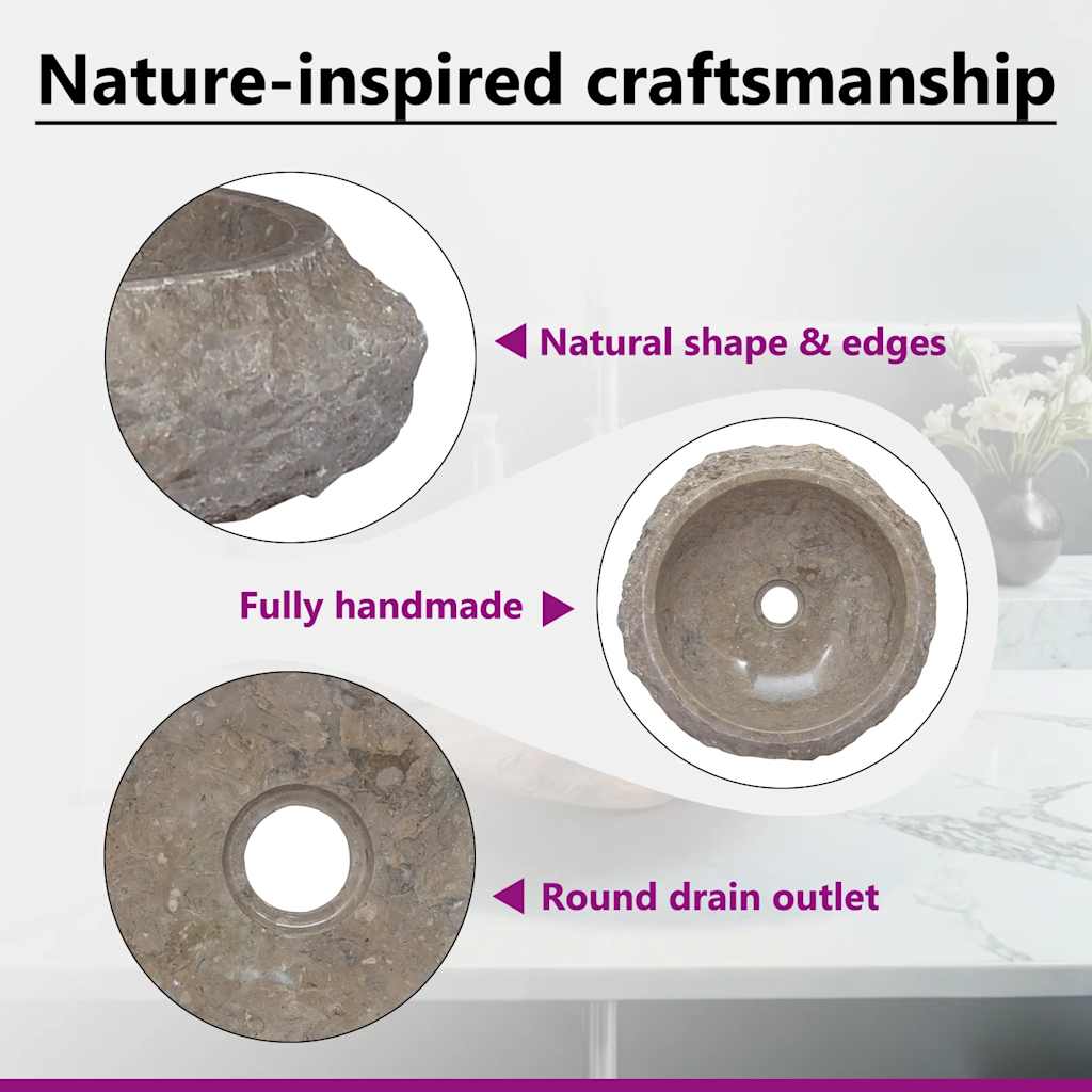 Tvättställ ø40x12 cm marmorgrå - number 12.