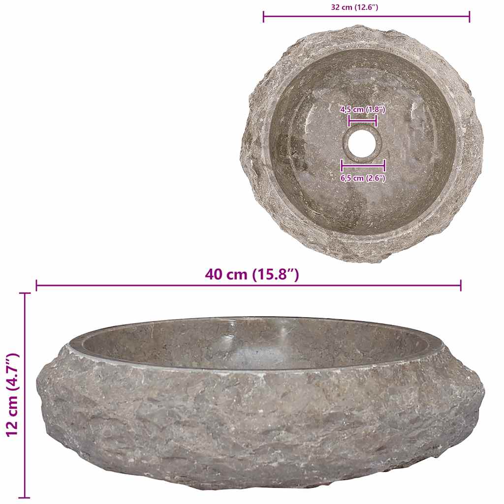 Tvättställ ø40x12 cm marmorgrå - number 9.