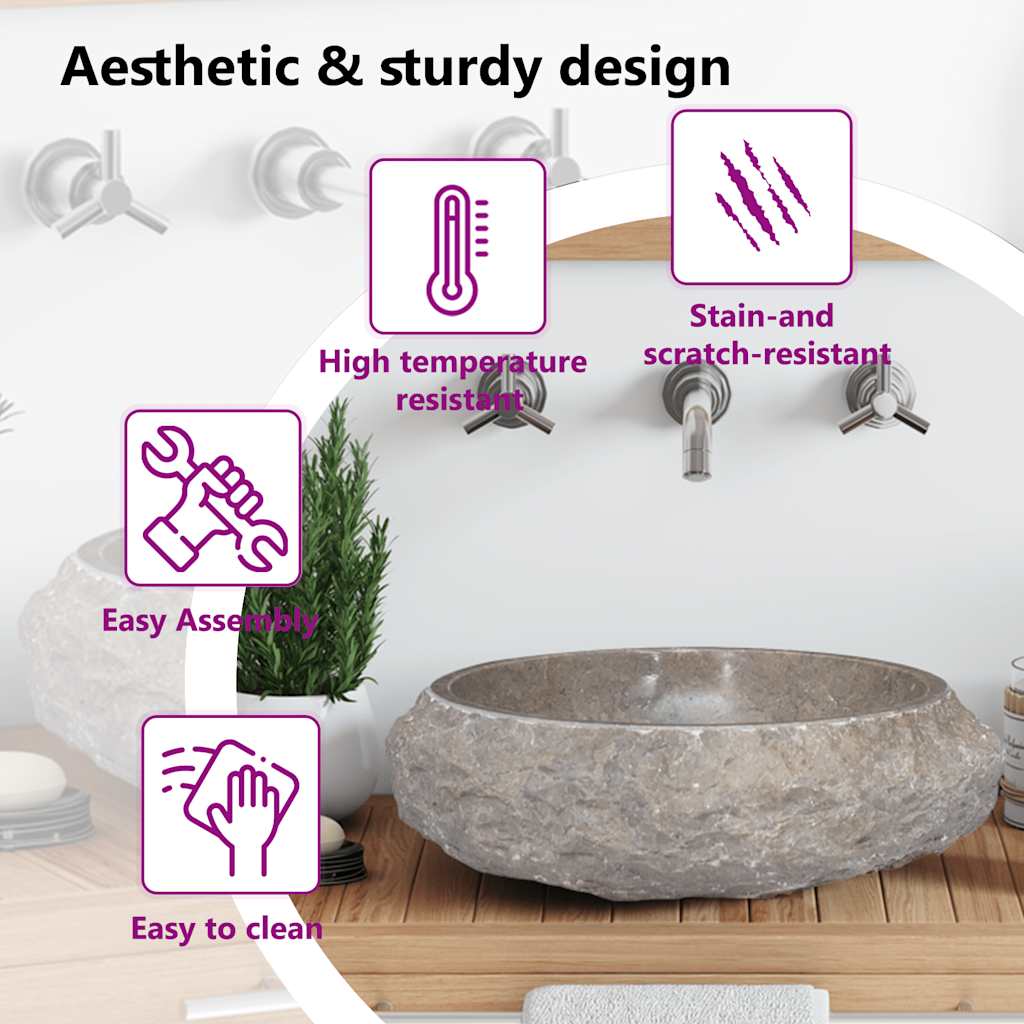 Tvättställ ø40x12 cm marmorgrå - number 11.