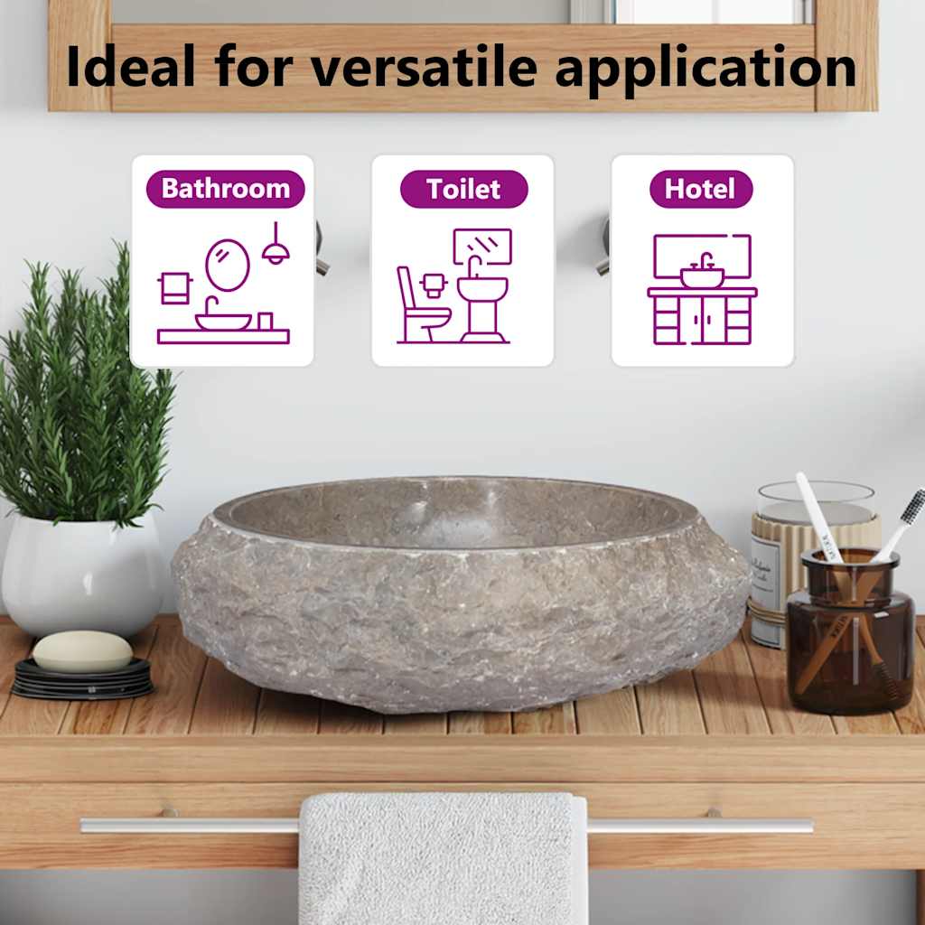 Tvättställ ø40x12 cm marmorgrå - number 10.