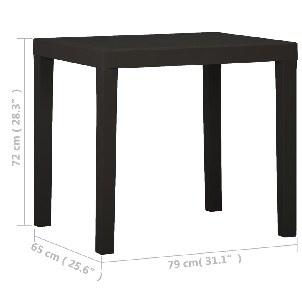 Vrtni stol 79x65x72 cm plastični antracit sivi - number 5.