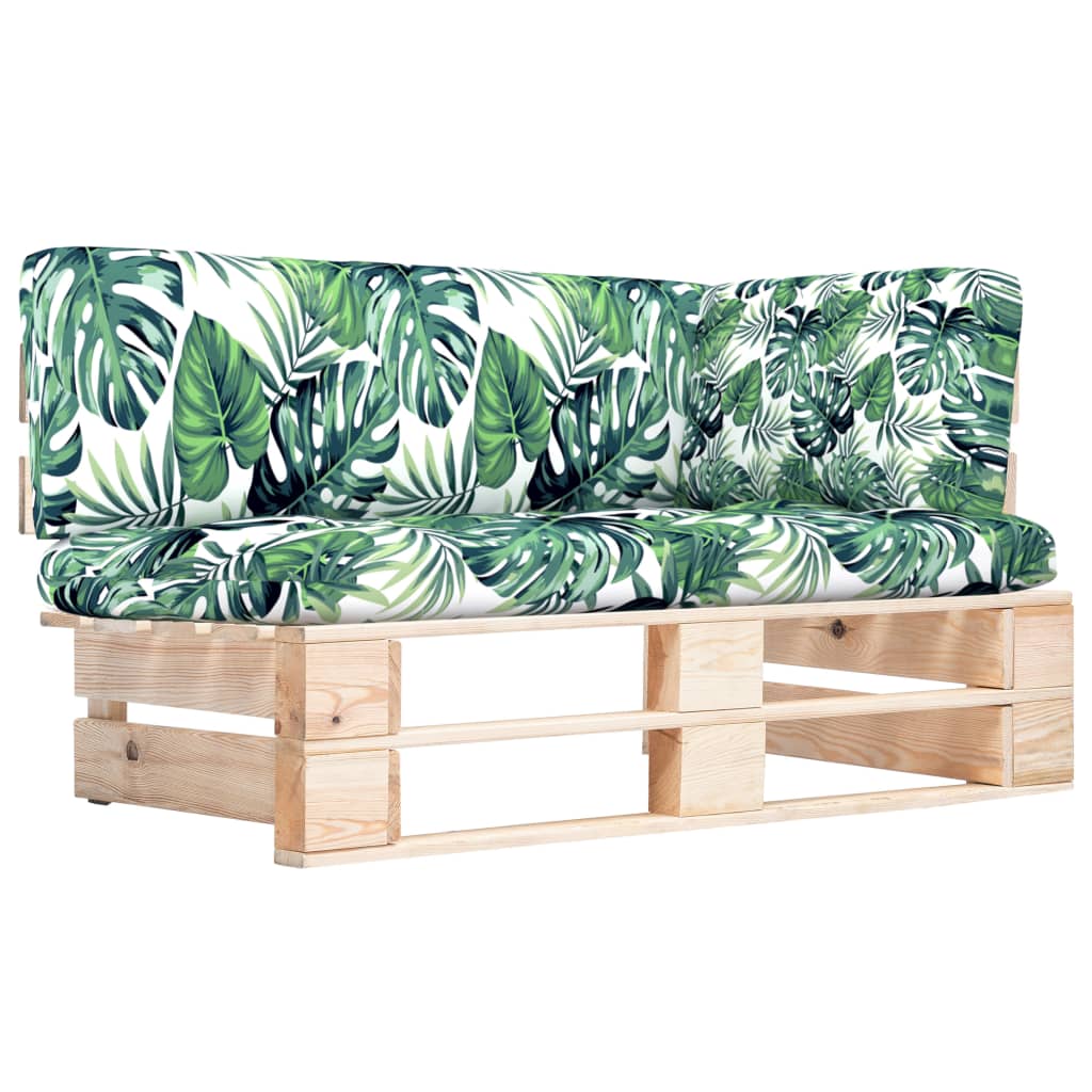 Moduł narożny dla sosny impregnowanej sosny paletowej - wzór liści, 1, sofa narożna, brązowa - number 1.