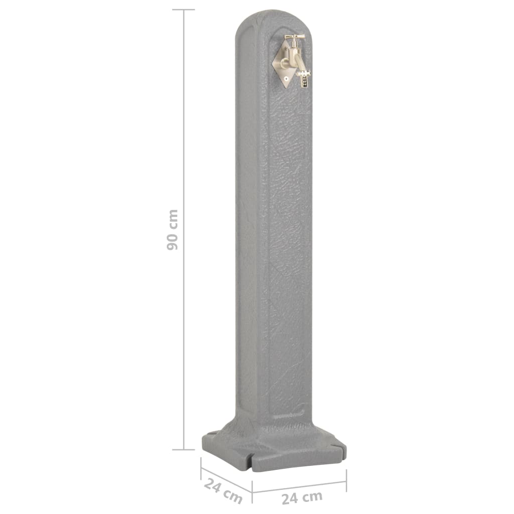 Havevandpost med hane stenlook - lysegrå, 1 - number 7.