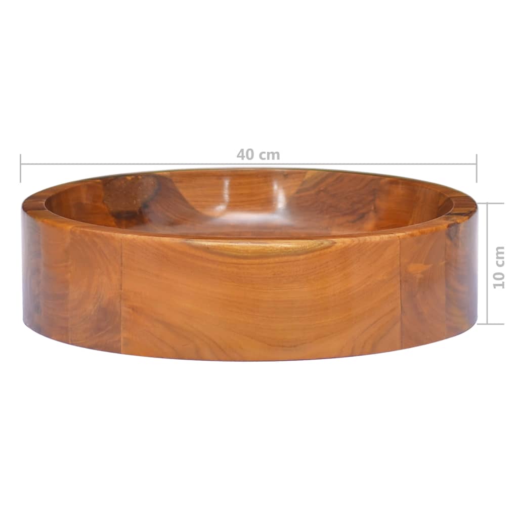 Tvättställ φ40x10 cm massivt teak - 40 x 10 cm (diameter x h) - number 6.