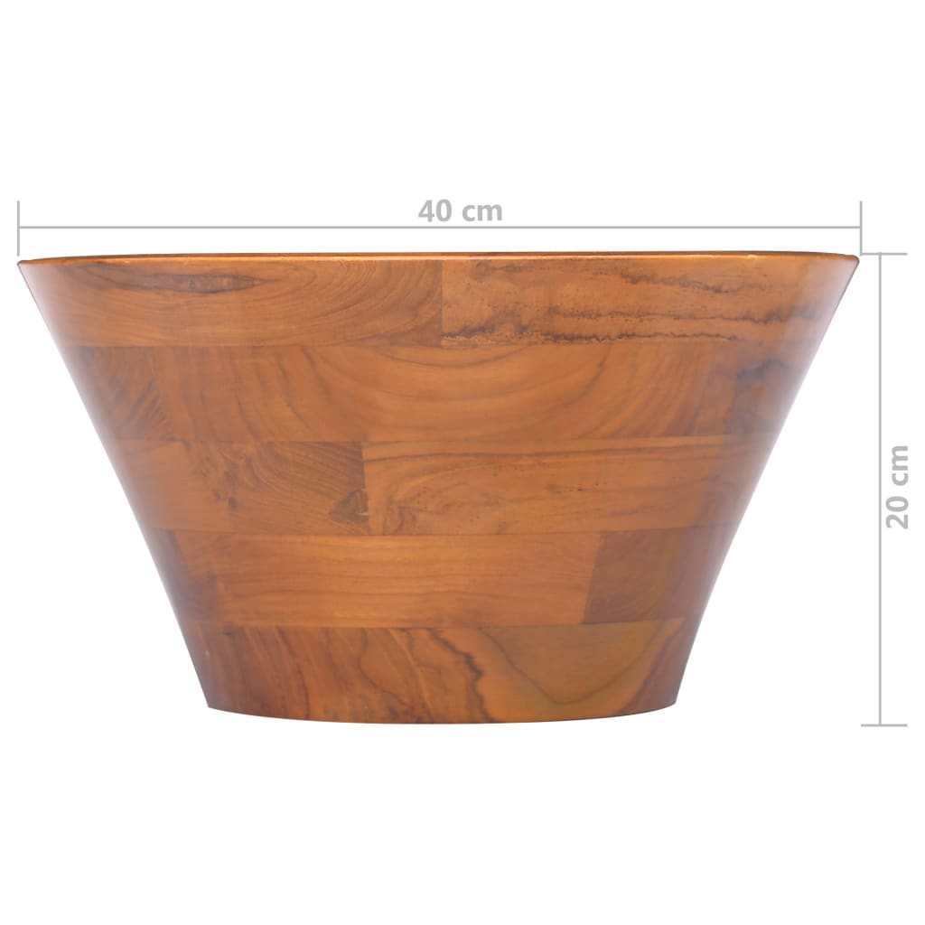 Lavabo φ40x20 cm legno massello di teak - 40 x 20 cm (diam. xh) - number 6.