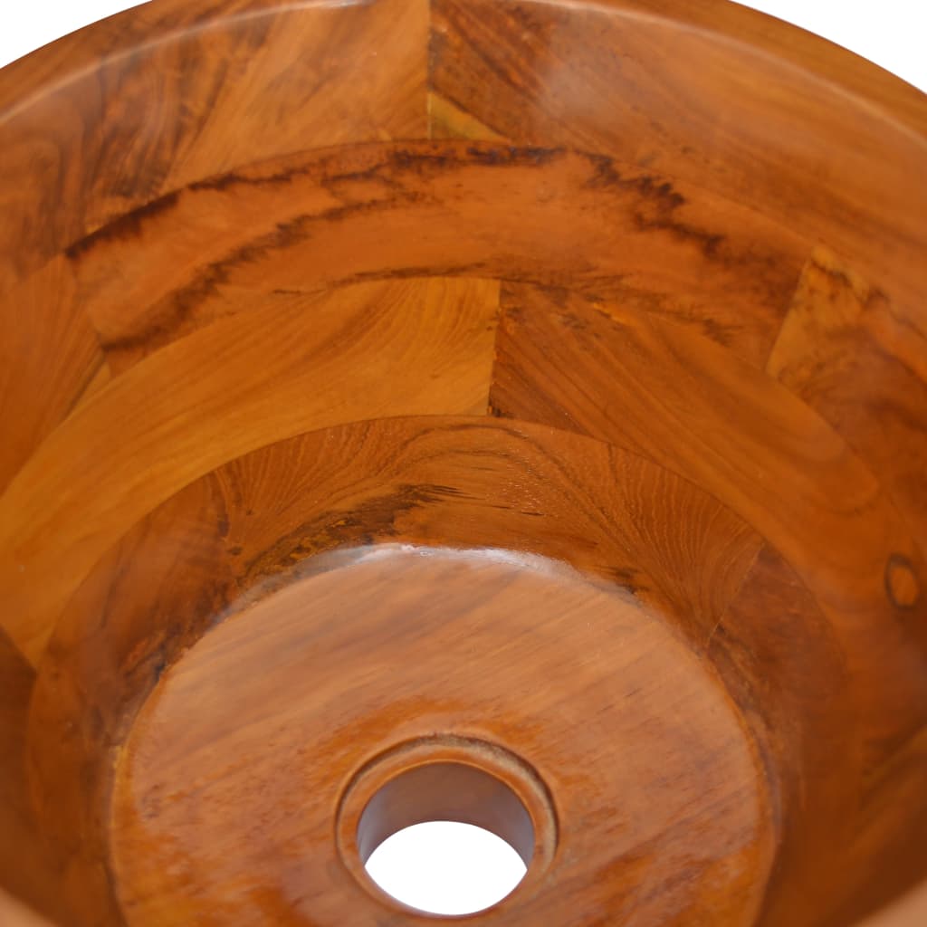 Lavabo φ40x20 cm legno massello di teak - 40 x 20 cm (diam. xh) - number 5.