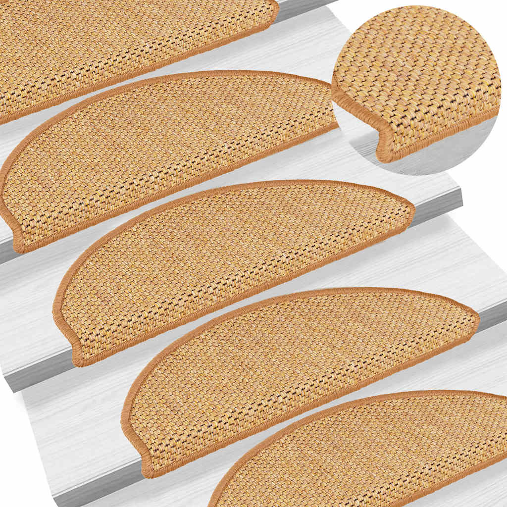 Selvklæbende trappemåtter stk. sisalfarvet - orange, 65 x 21 x 4 cm, 15 - number 6.