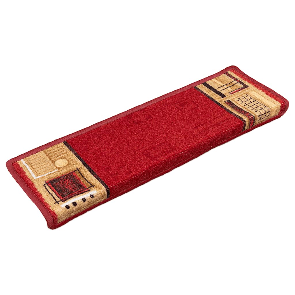 Tapis d'escalier autocollants pcs. 65x21x4 cm - rouge, 5, rectangulaire - number 2.