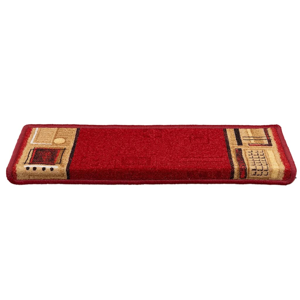 Tapis d'escalier autocollants pcs. 65x21x4 cm - rouge, 5, rectangulaire - number 3.