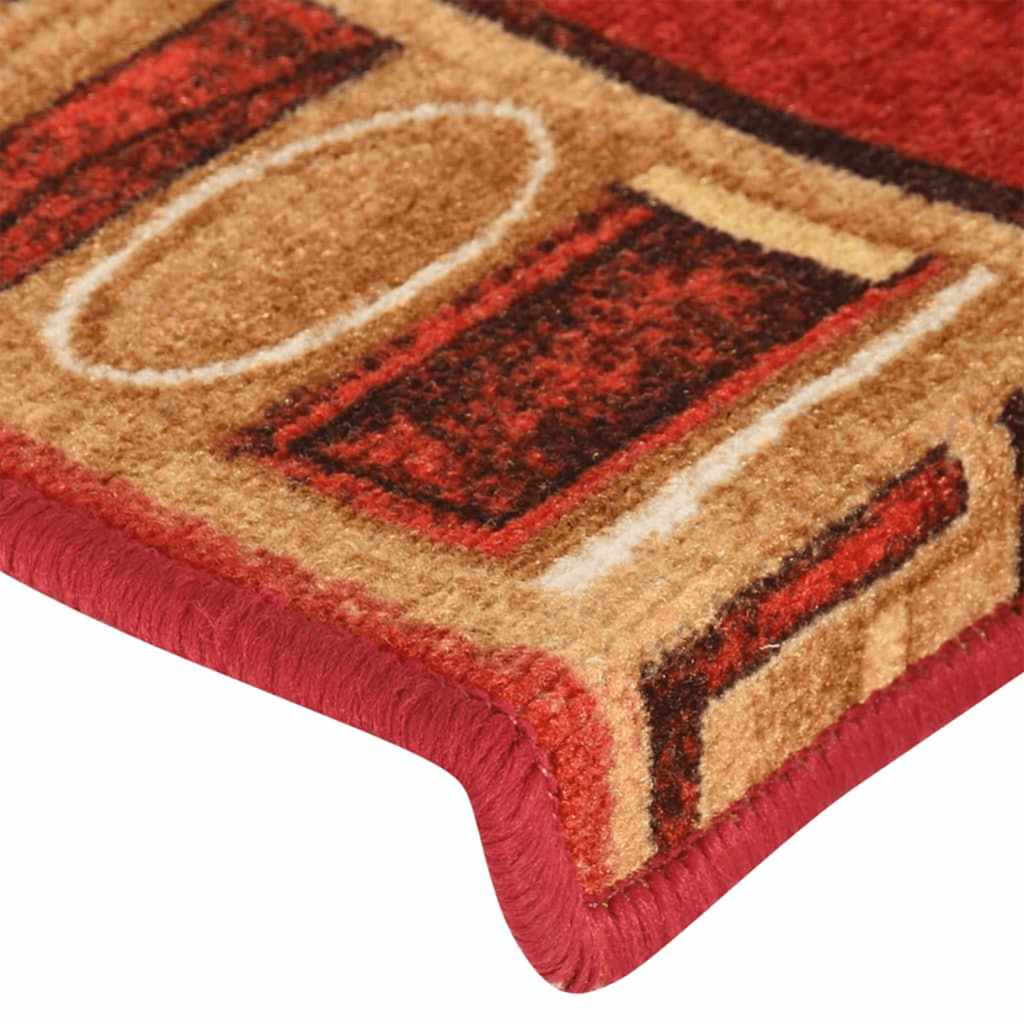 Tapis d'escalier autocollants pcs. 65x21x4 cm - rouge, 5, rectangulaire - number 6.