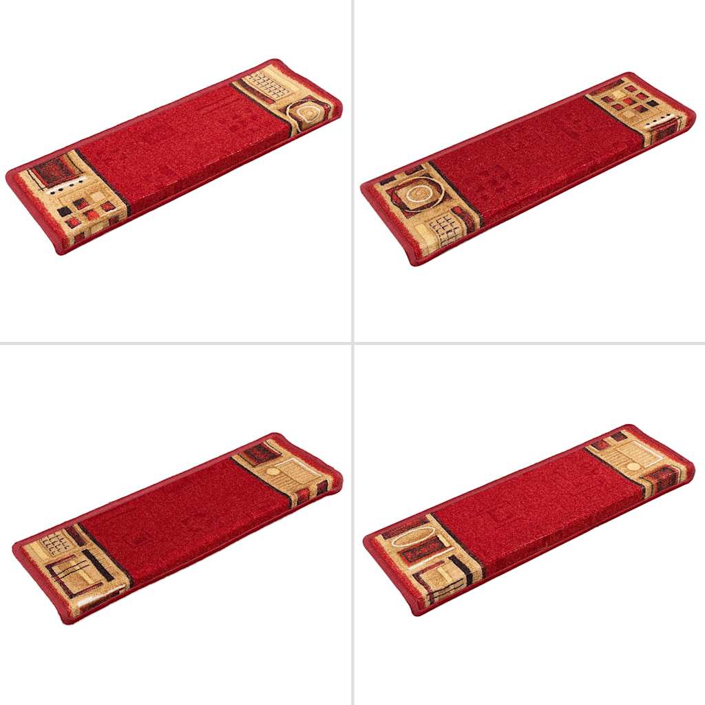 Tapis d'escalier autocollants pcs. 65x21x4 cm - rouge, 5, rectangulaire - number 7.