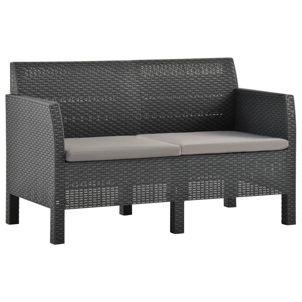 2-personers havesofa med hynder pp-rattan antracitgrå - number 1.
