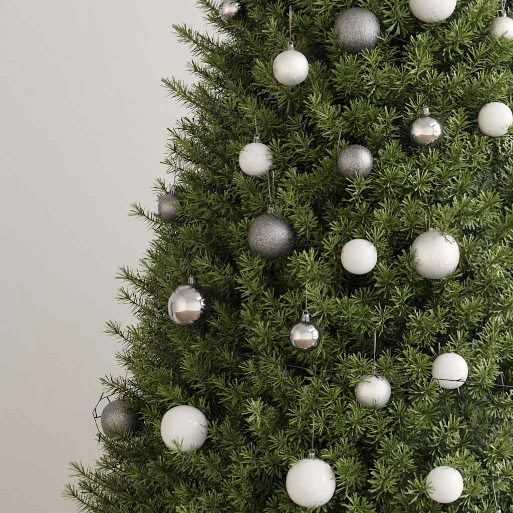 Christmas ball set with top spire 61 parts 150 leds white and grey - number 4.