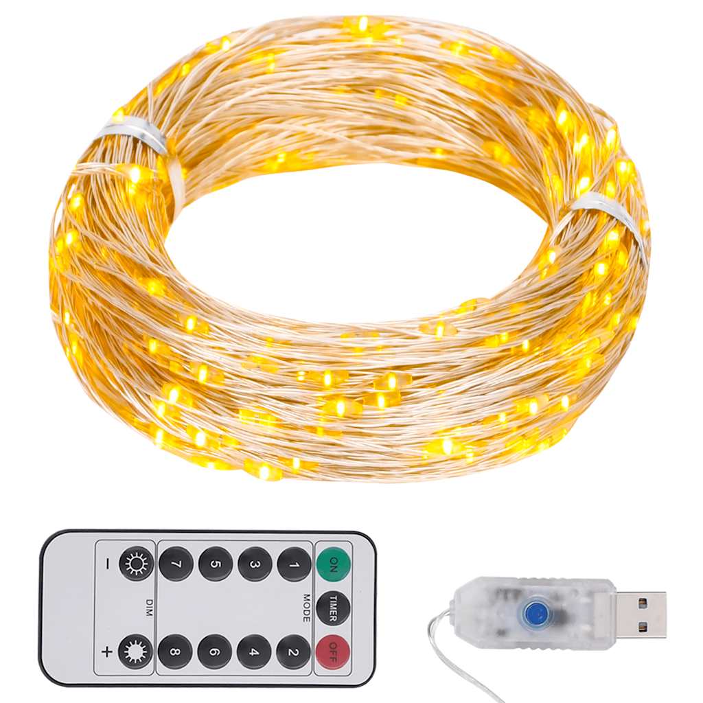 Led light chain with 150 leds 15 m warm white light - number 1.