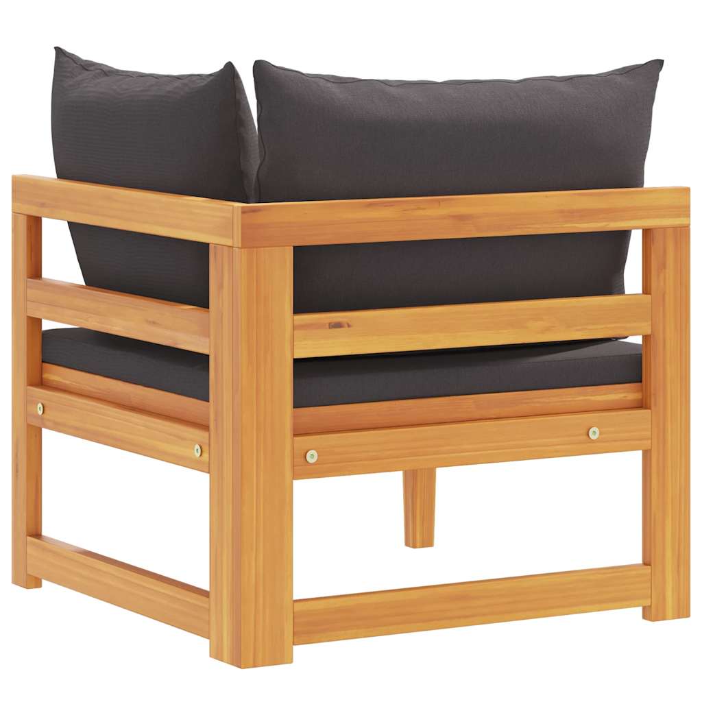 Kutni dio za garnituru sa jastucima puno bagremovo drvo - tamno siva, 1, kutna garnitura - number 6.