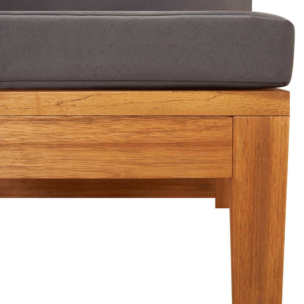 Kutni dio za garnituru sa jastucima puno bagremovo drvo - tamno siva, 1, kutna garnitura - number 8.