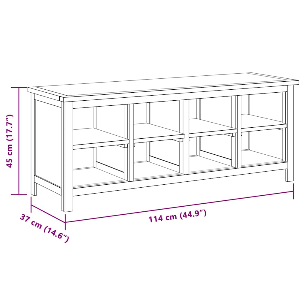 Skoreol 114x37x45 cm massivt egetræ - number 6.